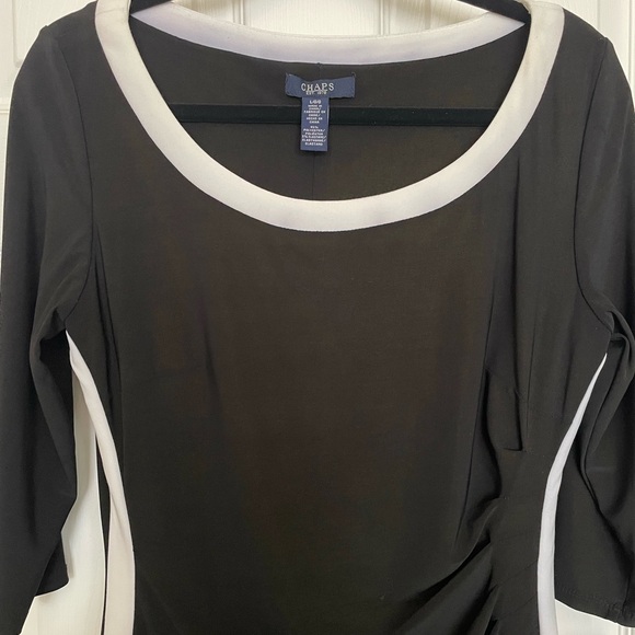 Chaps black/white dress, size large - Picture 2 of 8
